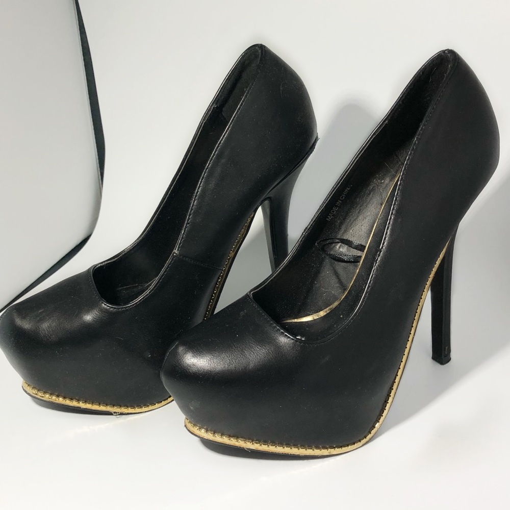 Bebe Black Platform Heels